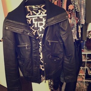 DKNY black leather jacket